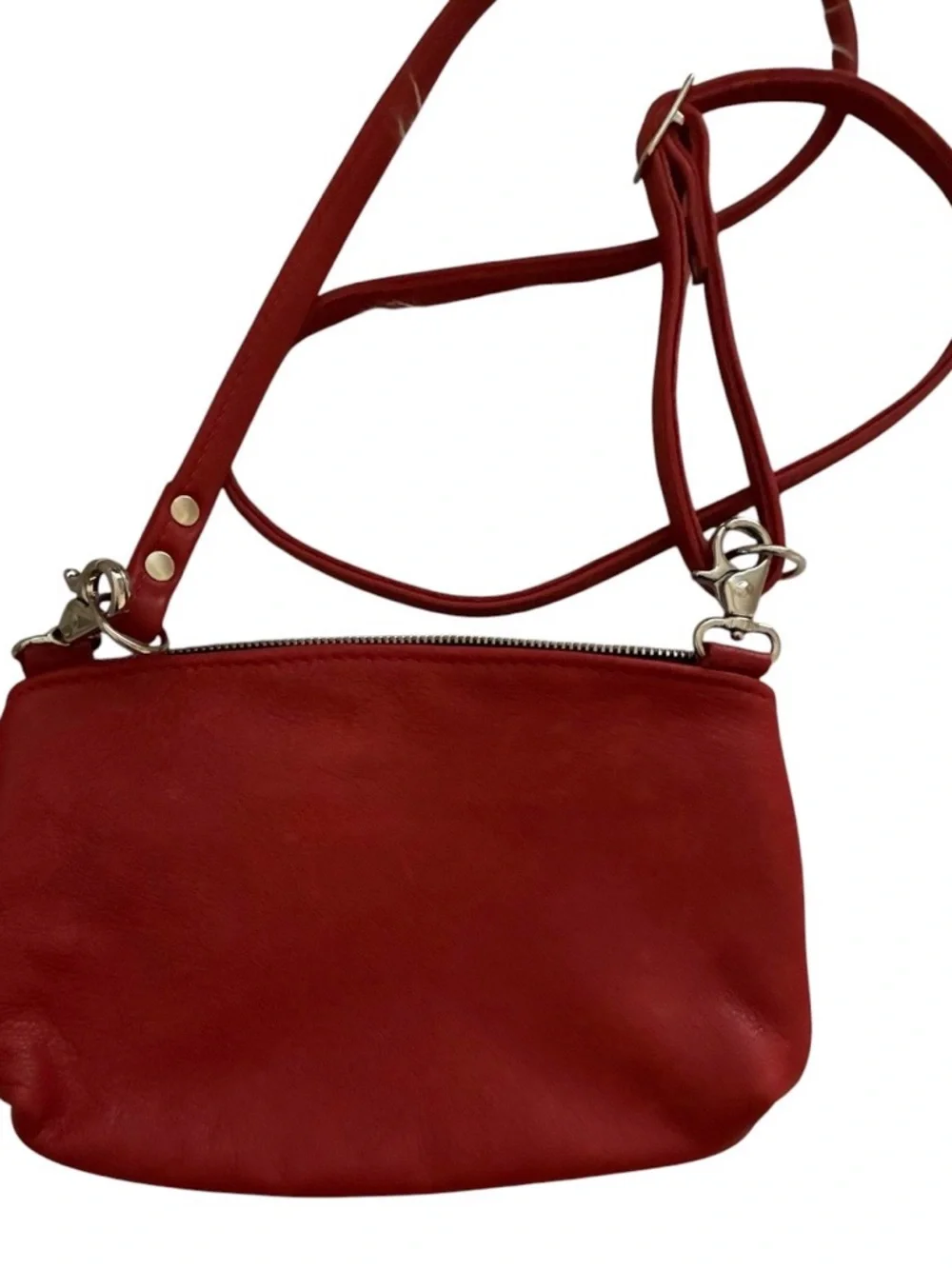 Bellum‎ Leather Red Crossbody Bag